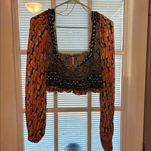 Free People Naomi mixed print set